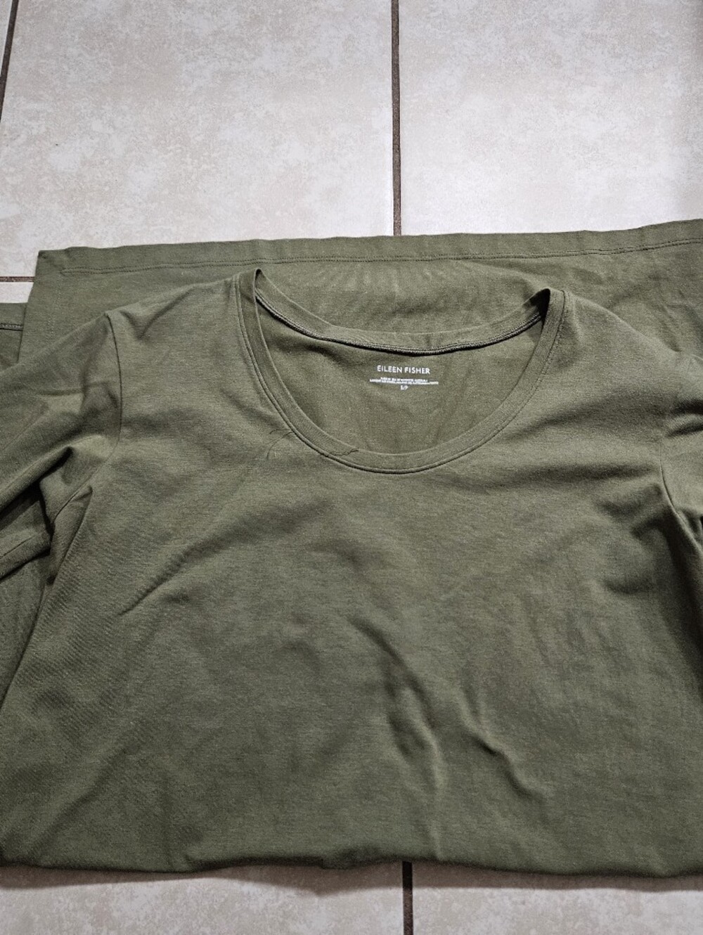 Eileen Fisher Side Slit Olive Green Dress